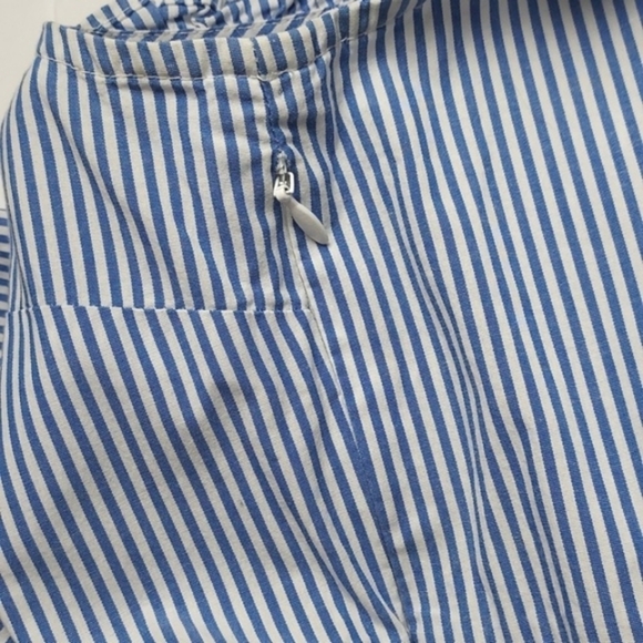 J. CREW Tiered Midi Ruffle Dress Blue White Stripe Size 2 - Picture 10 of 14